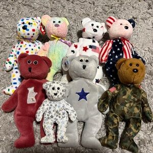Beanie Babies Multicolor and Patterned Stuffed Bear Collection